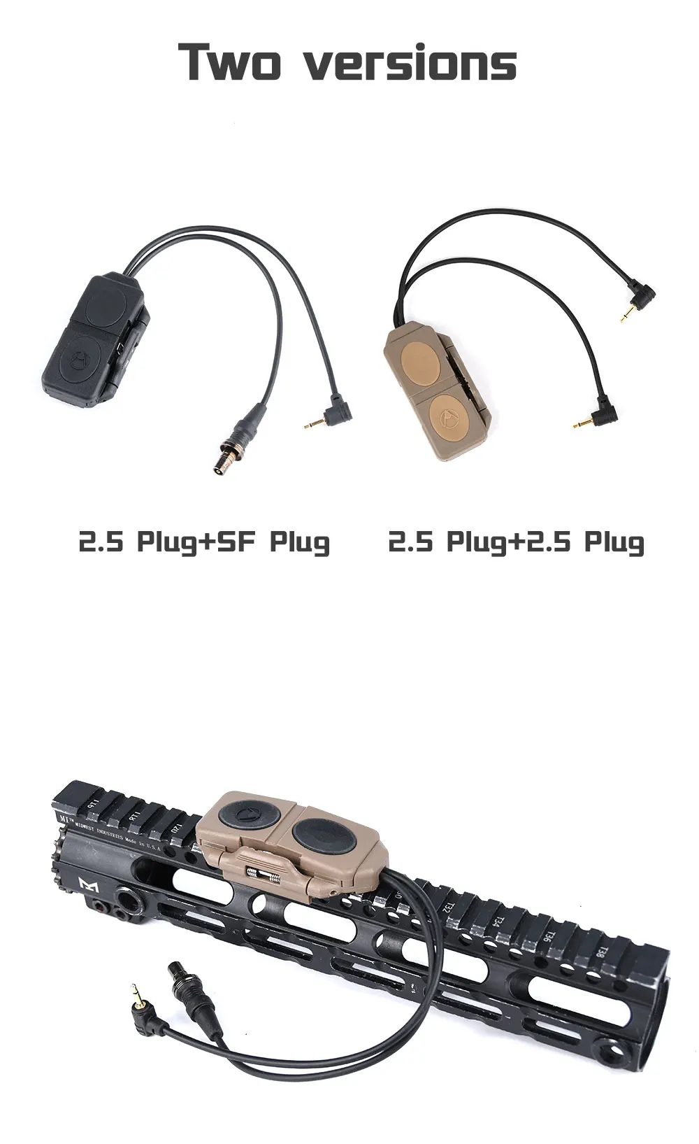 Wadsn remoto duplo interruptor de pressão para