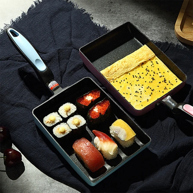 Fried Egg Pan Nonstick Japanese Omelette Tamagoyaki Frying Pan with Wooden  Cover Gas Stove and Induction Cooker Kitchen Cookware - AliExpress