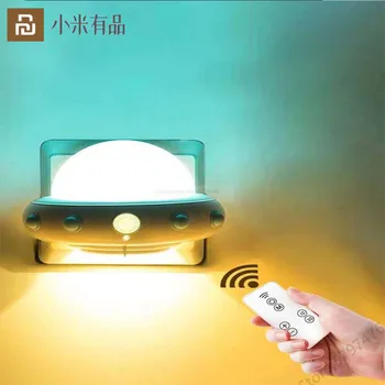 

New Youpin LED Night Light Remote Control Switch Rechargeable Bedroom Lamp Bedside Wall Lamp Kids Living Room for Smart Home