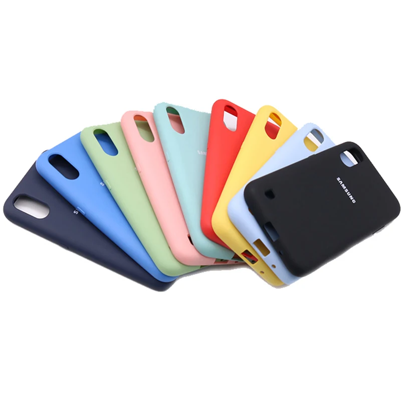 mobile flip cover Original Samsung Galaxy A01 High Quality Liquid Silicone Case Silky Soft-Touch Back Cover For Galaxy A01 SM-A015A Phone Shell phone pouch bag