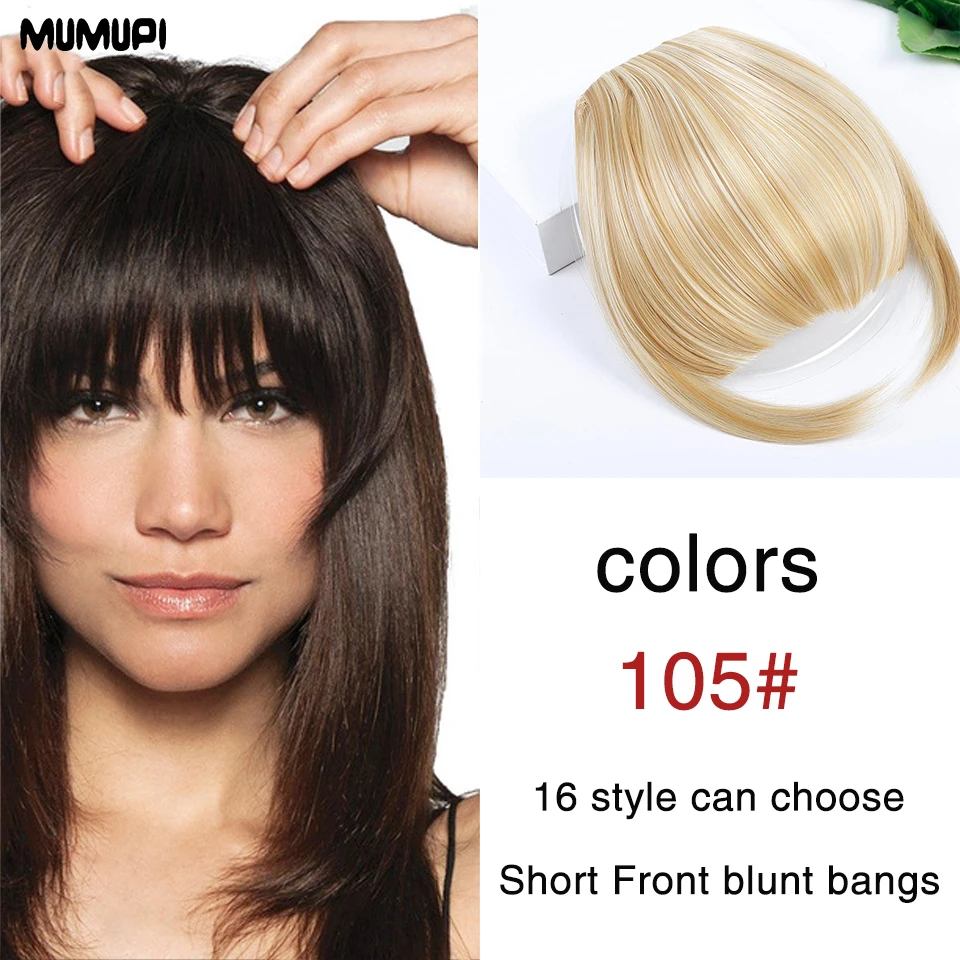 MUMUPI черный коричневый блонд поддельные бахрома Клип В челке наращивание волос с высокой температурой синтетическое волокно - Цвет: 105