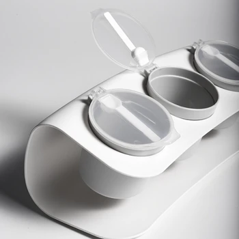 

Simple Three Grid Combination Seasoning Box Kitchen Household Seasoning Pot Hanging Type Flip Multifunctional Set Seasoning Box