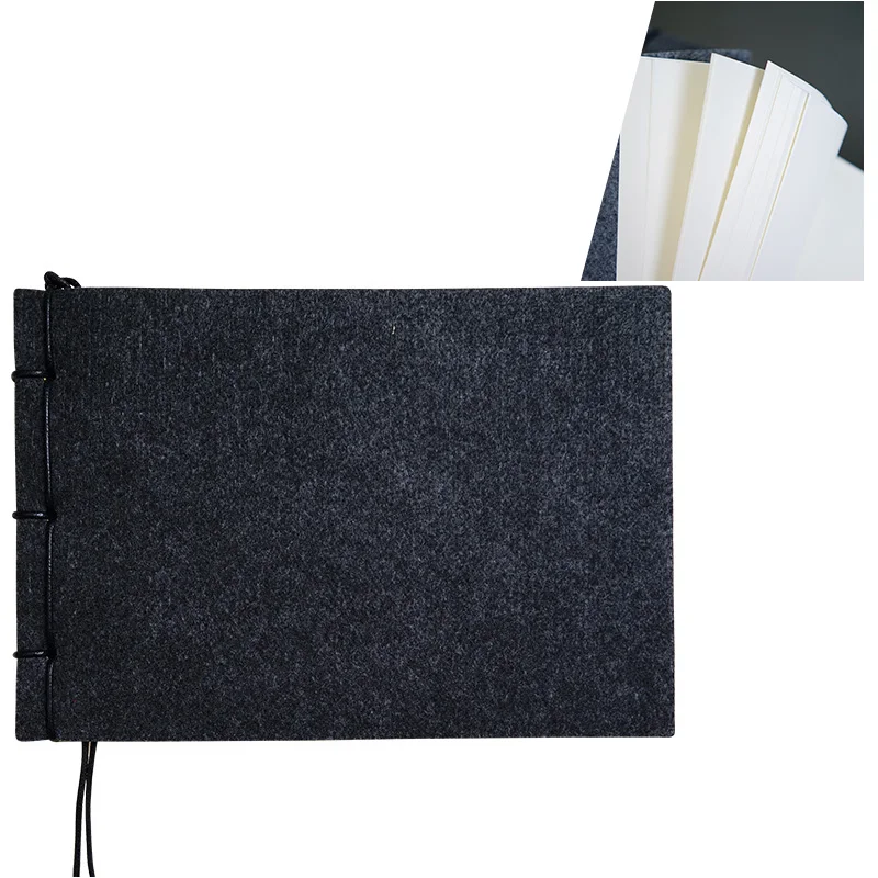 Бумага для поделок в стиле ретро в китайском стиле пустой эскиз блокнот винтажный пустой блокнот для рисования Дневник для набросков блокнот для заметок канцелярские принадлежности - Цвет: Black Blank