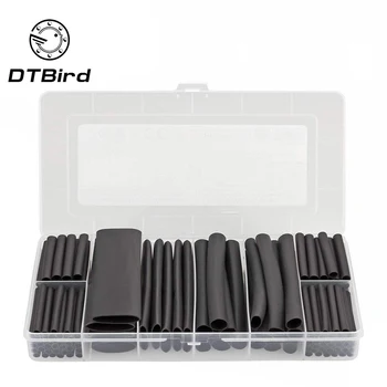 

142PCS black heat shrink tube PE insulation set heat shrink tube combination environmentally friendly