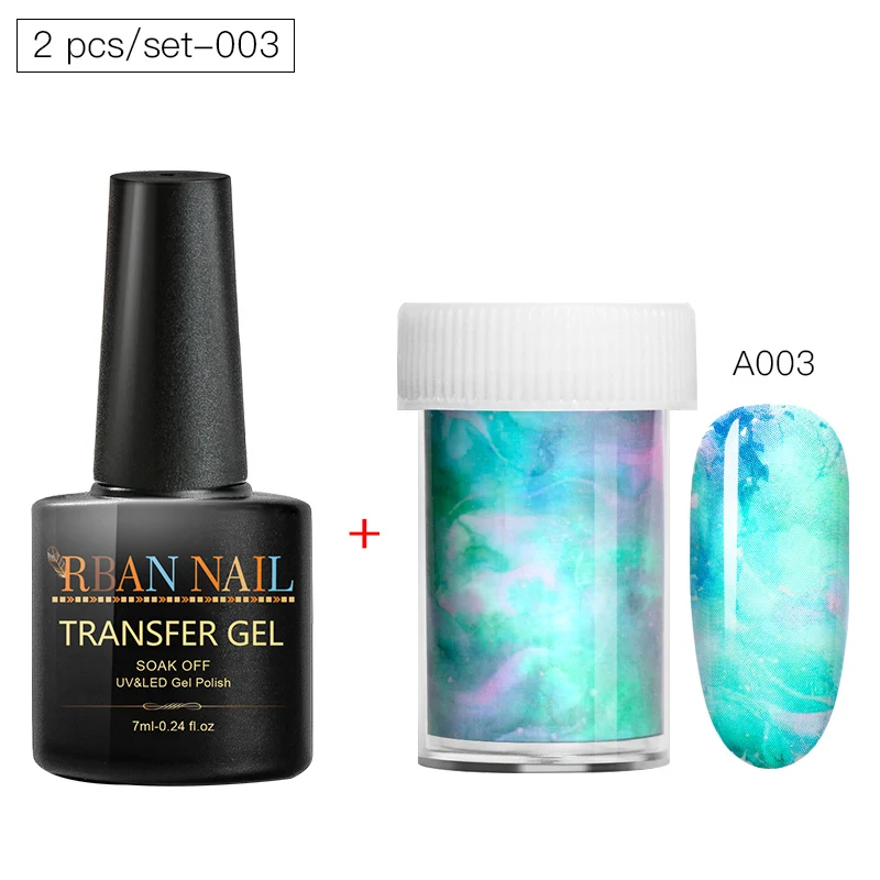 EEZH07547 RBAN NAIL 7 мл клей для ногтей для переноса фольги Набор наклеек для ногтей Фольга клей лак гель переводная наклейка лак для ногтей гель маникюр - Цвет: EEZH07547