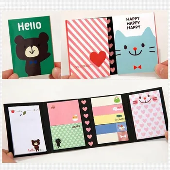 

1PC Creative 180 Pages Sticker Mini Animal Sticky Notes 4 Folding Memo Pad Gifts School Stationery Supplies style random