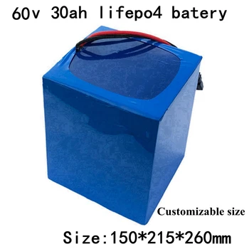 

60v 30ah Lifepo4 Battery with BMS Depth Cycle for 2500w 1500w Bicycle Scooter Tricycle Go Cart Cart + 5A Charger