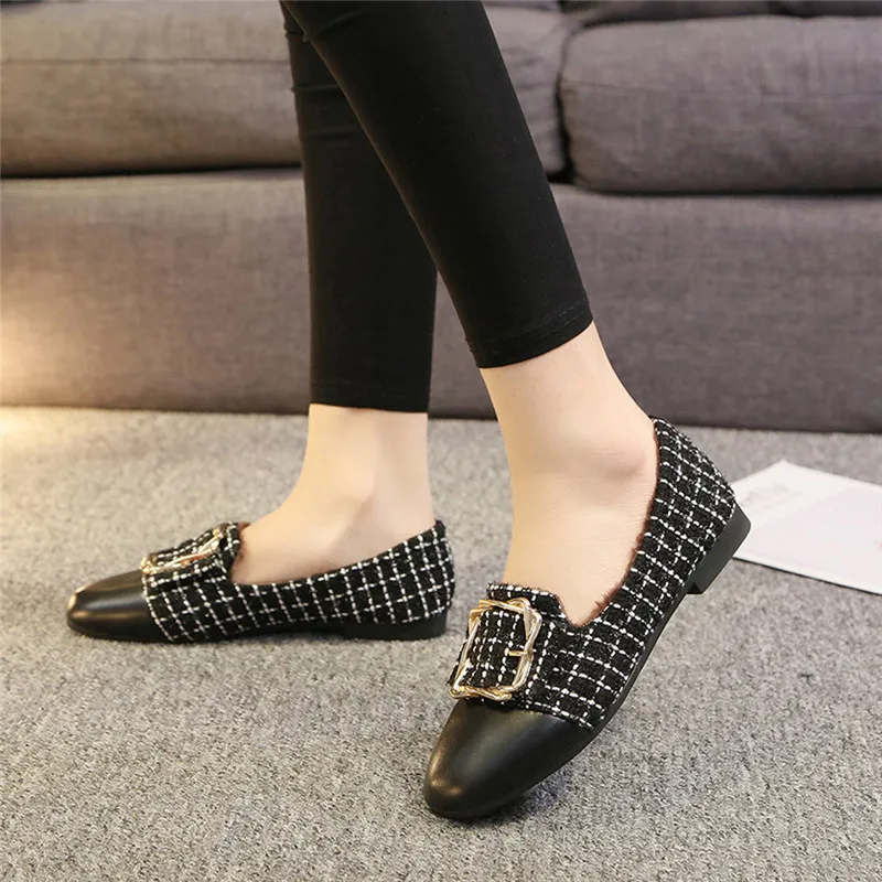 

2019 Warm Winter Fur Furry Slip On Flats Shoes Women Fur Plush Outdoor Flats Casual Single Shoes Woman Luxury Low Heel Flat #40
