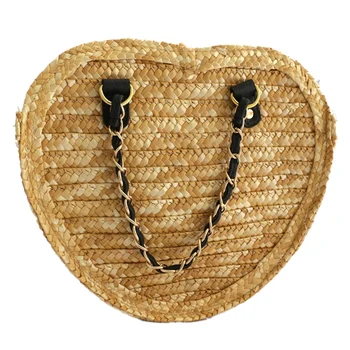

FGGS-Ladies Straw Satchel Bag Woven Purse, Suitable for Summer Beach