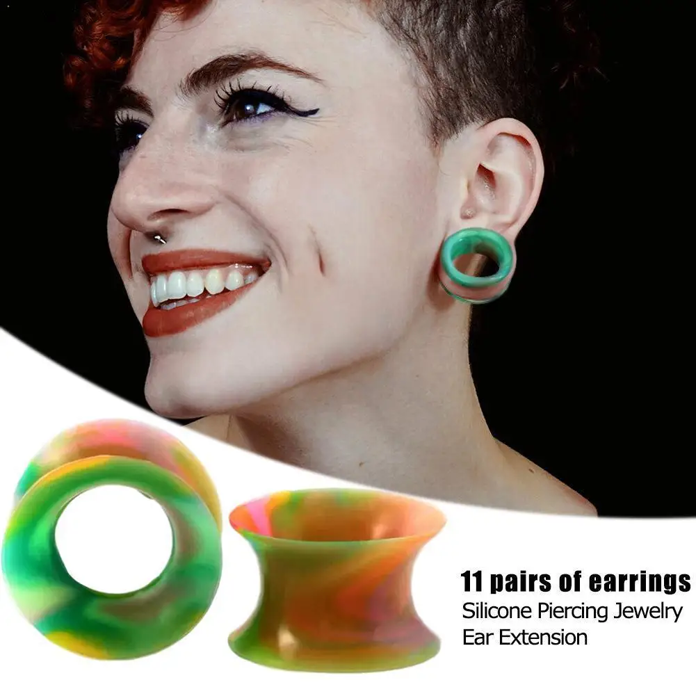 11Pairs 6-20mm Heart Silicone Ear Gauge Plugs And Tunnel Expander Flesh Saddle Dilataciones Triangle Flared So F2N0 | Украшения и
