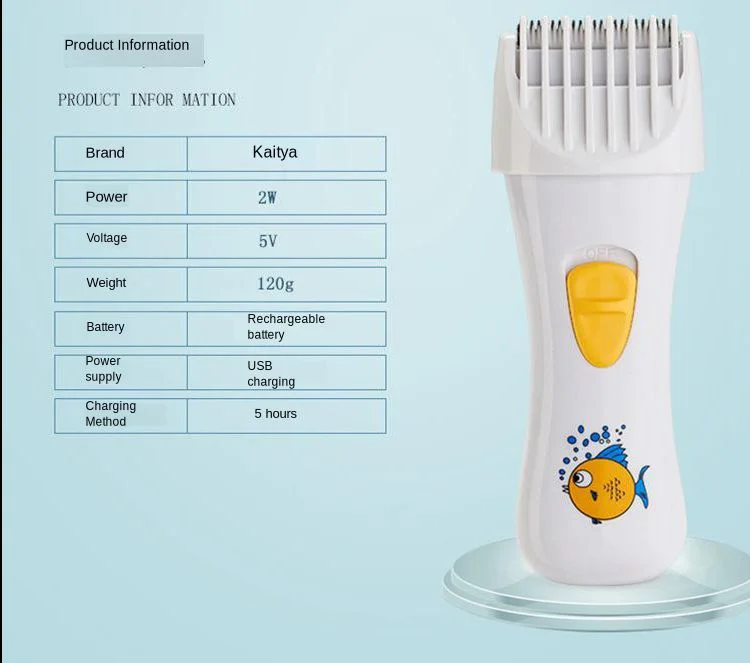Manufacturer sells water-wash rechargeable silent electric push-shear household baby hairdresser, children's shaving power pushe