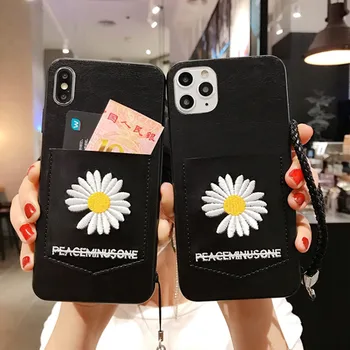 ケースiphone 11 プロxs最大xr × 8 7 6 6sプラスse 2020 カバー財布カードデイジーpeaceminusoneストラップベルト革電話バッグキャパ