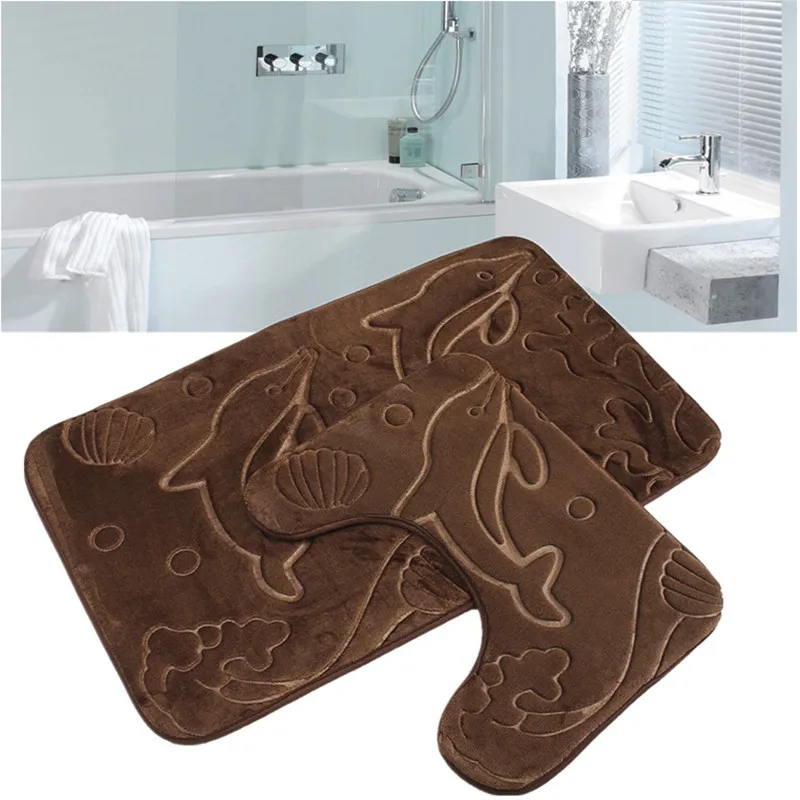 Дешевые 2 шт. Набор ковриков для ванной комнаты много дизайнерских