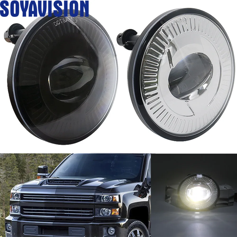2 шт. круглый белый 6500k светодиодный Противотуманные фары для вождения Chevy Tahoe