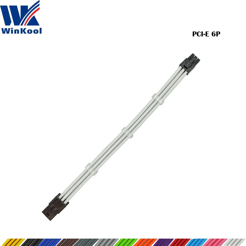 WinKool PCI-E 6PIN 18AWG чистый цвет штекер-гнездо Удлинитель силовой кабель Встроенный