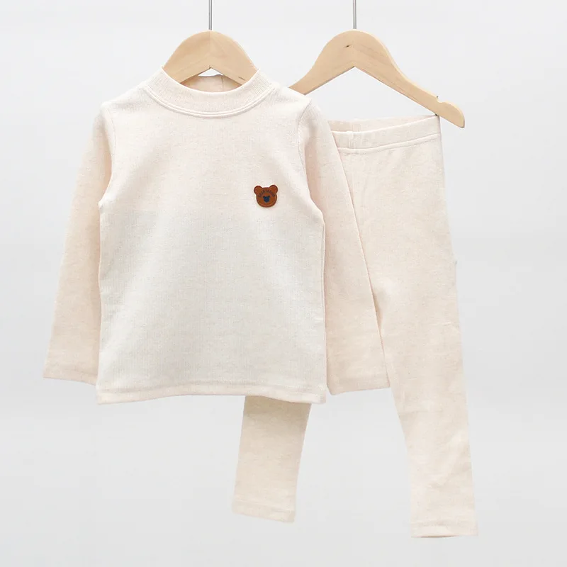 Детская домашняя одежда для отдыха; комплект зимней теплой хлопковой пижамы