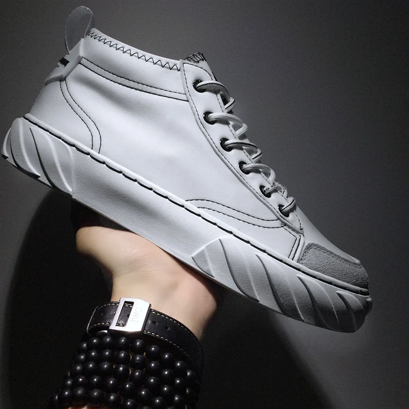 

Autumn winter Male High-top casual shoes umbrella cloth breathable canvas men's shoes Korean plate shoes Men student shoes