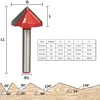 XCAN 1pc 6x22mm 60/90/120/150 Degrees V shape Milling Cutter CNC Engraving Bits Wood Router Bits Wood Milling Trimming 3D Cutter ► Photo 2/6