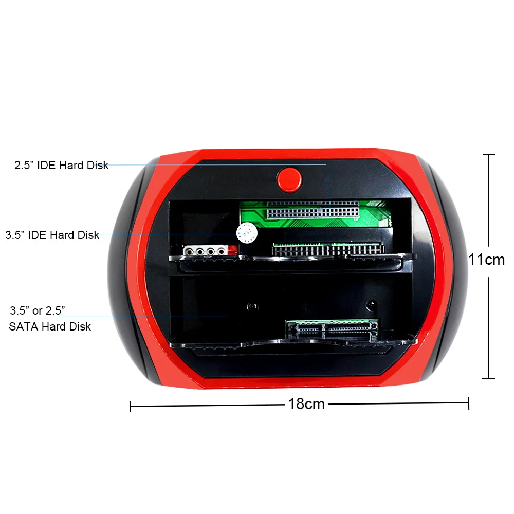 CHIPAL высокоскоростной корпус для жесткого диска HDD док-станция USB 2,0 2," 3,5" SATA IDE Внешний корпус SD TF кард-ридер