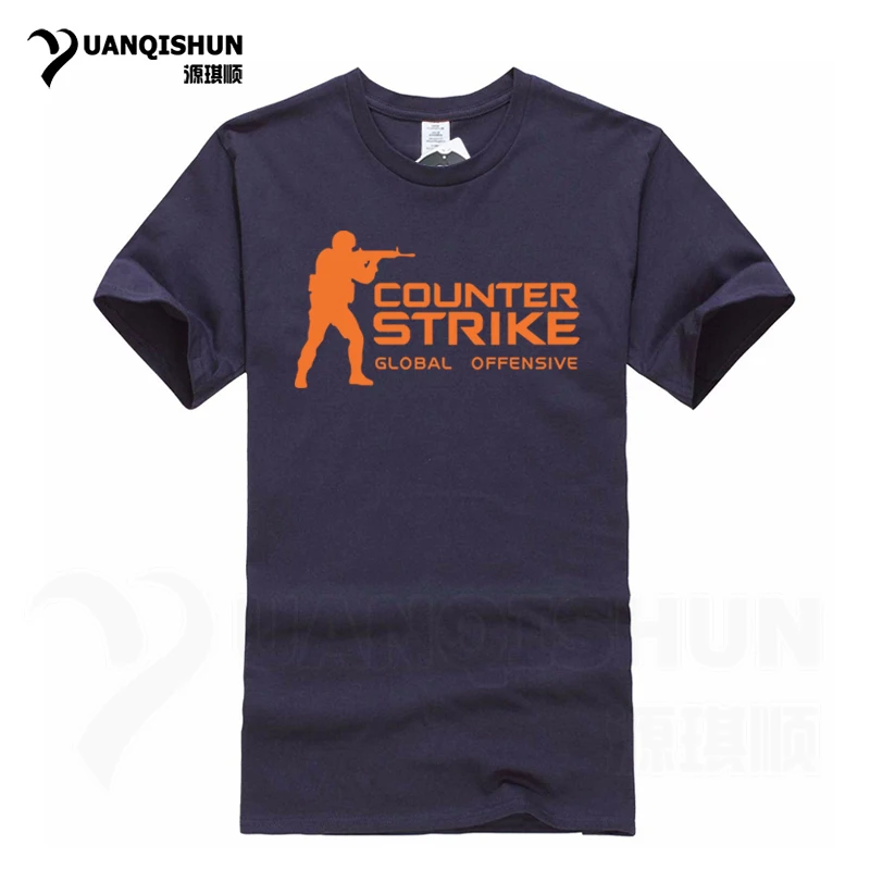 Navy blue 2 YUANQISHUN, брендовая футболка CS GO, футболка, Counter Strike Global offency, CSGO, Мужская футболка, повседневные игры, команда, забавная футболка, летние топы - Цвет: Navy blue 2