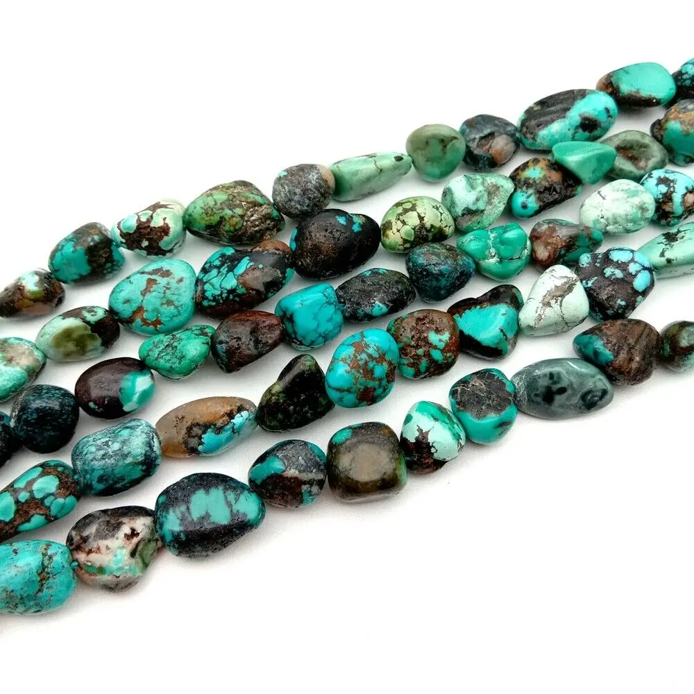 

SE11431 Turquoise Freeform Nuggets Green Turquoise Beads 15.5" Strand