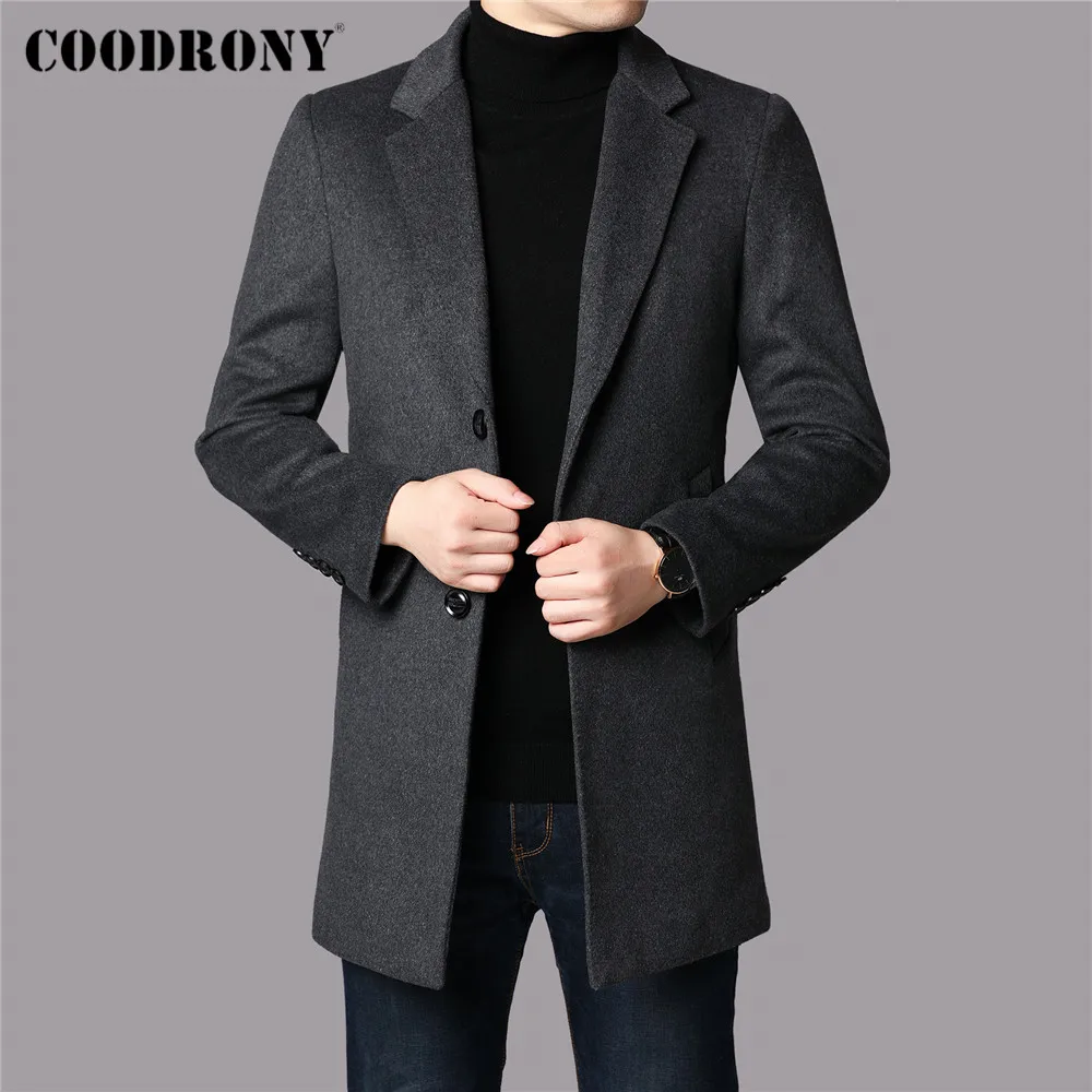 COODRONY брендовая зимняя куртка плотное теплое шерстяное пальто Мужская одежда