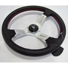 Гоночный Спорт 1" 330 мм серебро натуральная кожа ND ралли тюнинг Дрифт гоночный руль алюминий+ кожа
