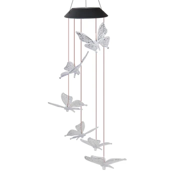 

Solar Power Lamp Butterfly Wind Chime Light LED Color Changing LED Garden Hanging Spinner Lamp For Home Party Garden Yard