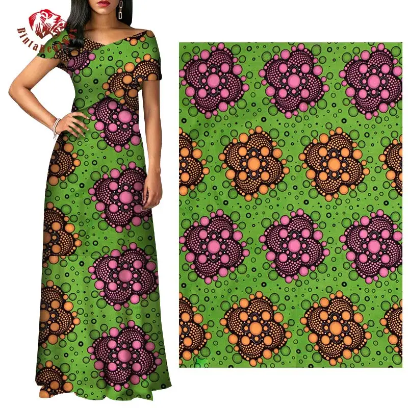 Анкара африканская мягкая хлопковая зеленая ткань бинтареалвоск африканская Анкара ткань африканская ткань для вечерние платья 40FS1378