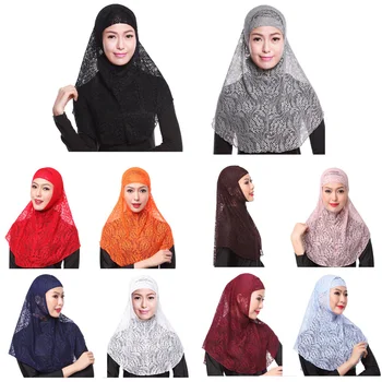 

Muslim Turban Hijabs Lace Jilbab UAE Abaya Dubai Islamic Maxi Hijab Caps Women Shawl Turbante Mujer Bonnet Headscarf Underscarf