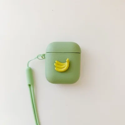 Для Apple AirPods Funda 3D персик клубника авокадо брелок фрукты наушники чехол Airpods беспроводной Bluetooth Анти-осенний чехол - Цвет: AD-56
