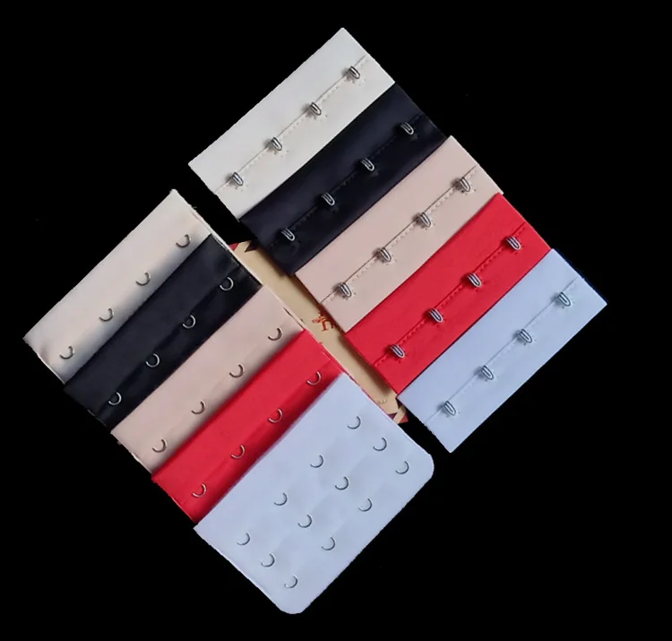 3 Rows 4 Hooks Supporting Fabric HoY Stainless Steel Bra Back Buckle Bra Hook Underwear Hook Eye-Pack