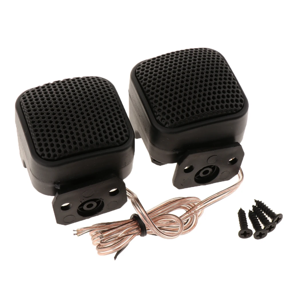 2 Pack Car Silk Square Tweeters Car Audio Speakers Treble Stereo Audio Loudspeaker, 4ohms Low Impedance and Max. 500W Power