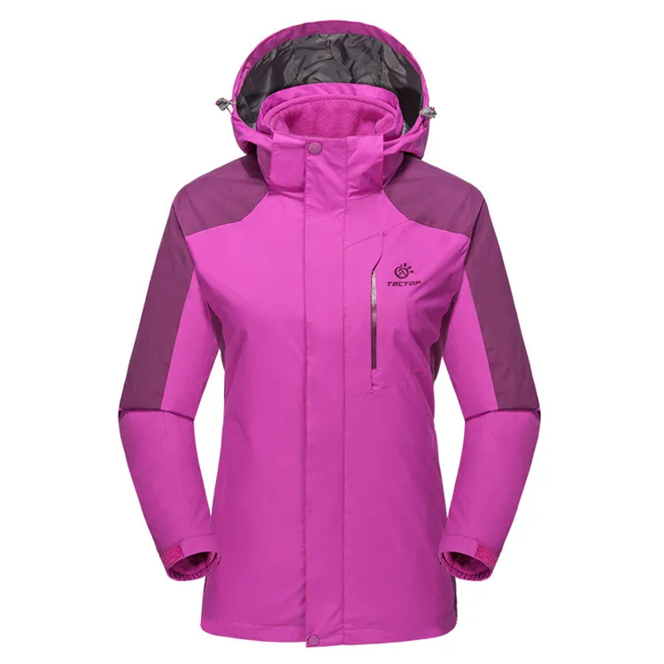 TECTOP для мужчин и женщин 2 шт. походная куртка для спорта на открытом воздухе термальная ветровка для скалолазания кемпинга треккинга лыжного спорта женское Мужское пальто VA672 - Цвет: Women Rose Purple