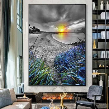 

full square diamond painting Seaside Scenery Poster Landscape pictures for embroidery round diamond mosaic paintings decor FF570