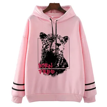 

Born Free Leopard Vintage Hoodies Harajuku New Fashion Autumn Short Girl Hoodies Clothing Hoodies Hoodie