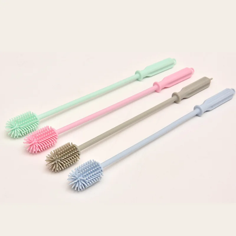 

Multi-functional Cup Bottle Brush Multi-functional Silicone Nursing Bottle Silica Gel Cup Brush Infant Feeding Bottle Brush Long