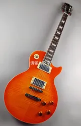 Guitare électrique à motif de tigre orange, corps d'acajou, touche en bois de rose, en stock, expédition rapide 