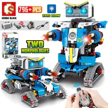 Cidade técnica rc robô transformação carro de corrida blocos de construção criador controle remoto robô arma tijolos brinquedos para crianças