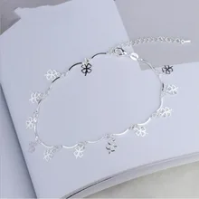 925 Silver Hollow Four-leaf Clover Anklet Fashionable Temperament Female Anklet, Designed for Women Jewelry Gifts J023