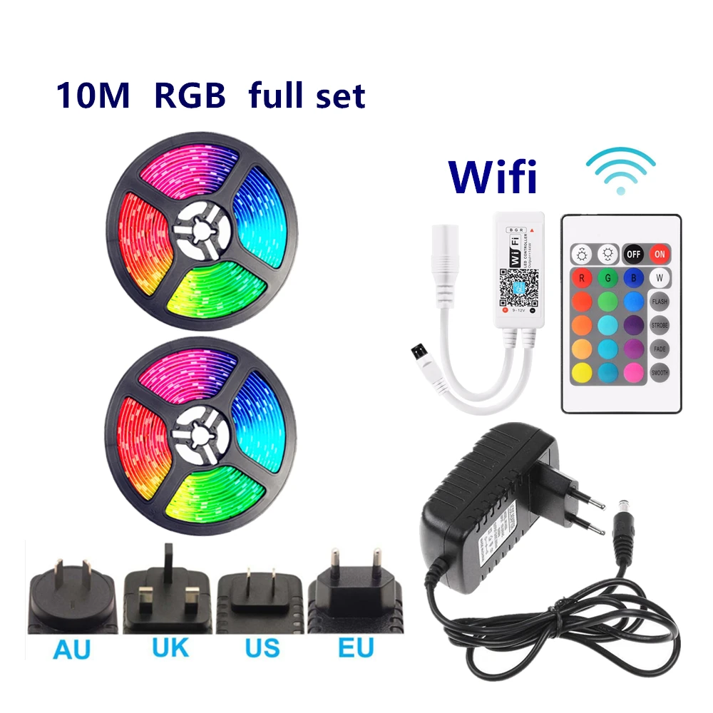 Гибкая светодиодная лента 5 м 10 15 20 12 в 60 светодисветодиодный Дов s/M SMD 2835 RGB