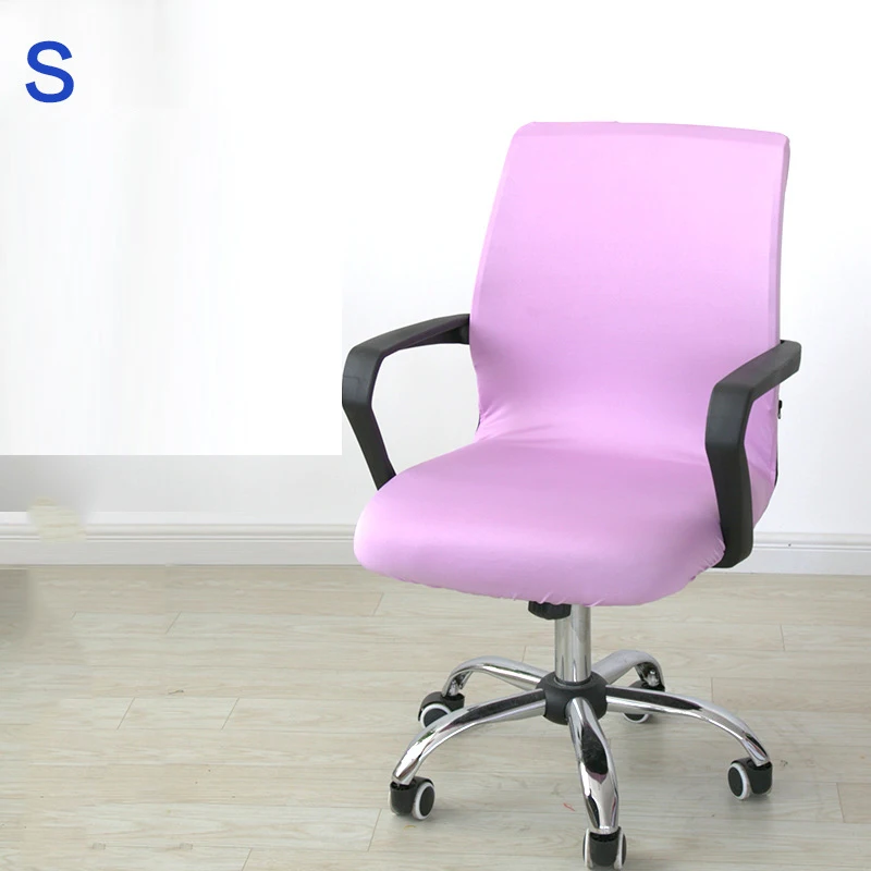 Light purple Цельный Высокий Эластичный стул чехол для сиденья офисное компьютерное кресло анти-грязный черный спандекс моющийся современный поворотный стул сиденье C - Цвет: Light purple