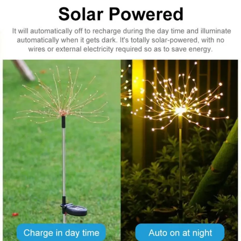 solar wall lights LED Solar Firework Light Outdoor Waterproof DIY Night Light String 90/120/150/200 Garden Lawn Landscape Holiday Christmas Lights solar led street light