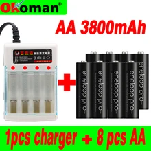 8 шт. Panasonic Eneloop Оригинальная батарея Pro AA 3800mAh 1,2 V Ni-MH камера игрушка-фонарик перезаряжаемые батареи с зарядным устройством