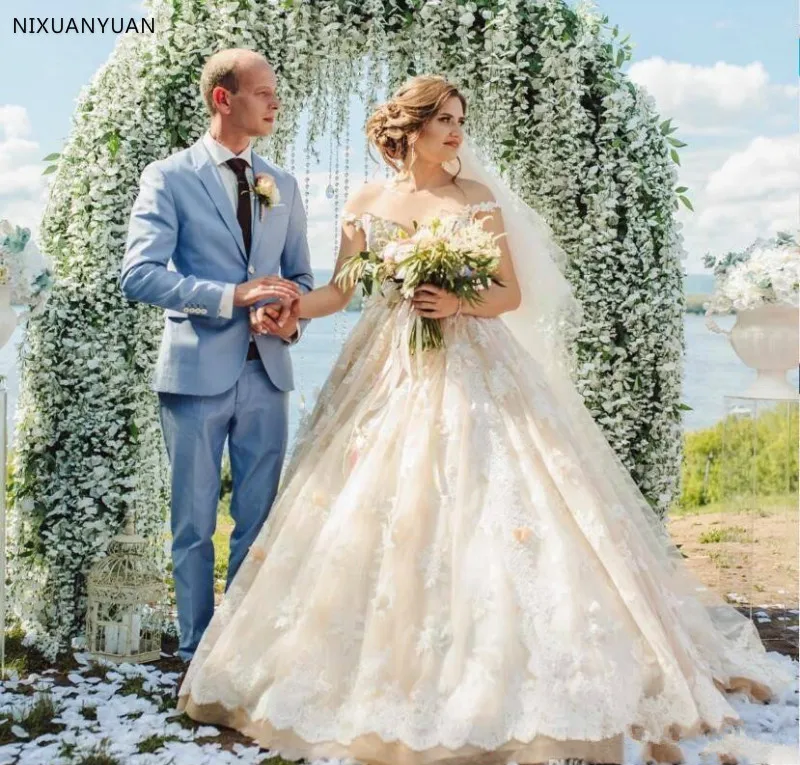 Vestido De Noiva Великолепное Кружевное Свадебное платье с прозрачной горловиной и аппликацией в винтажном стиле с коротким шлейфом в африканском стиле; большие размеры; свадебное платье