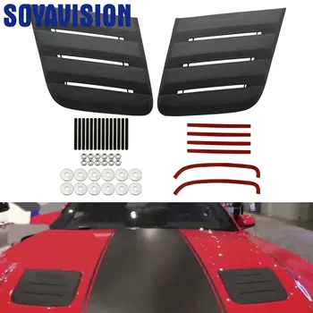 

1Pair ABS Car Front Engine Cover Car Decorative Air Outlet Fender Intake For Ford Mustang Roush 2018+ Vent Cover Hood