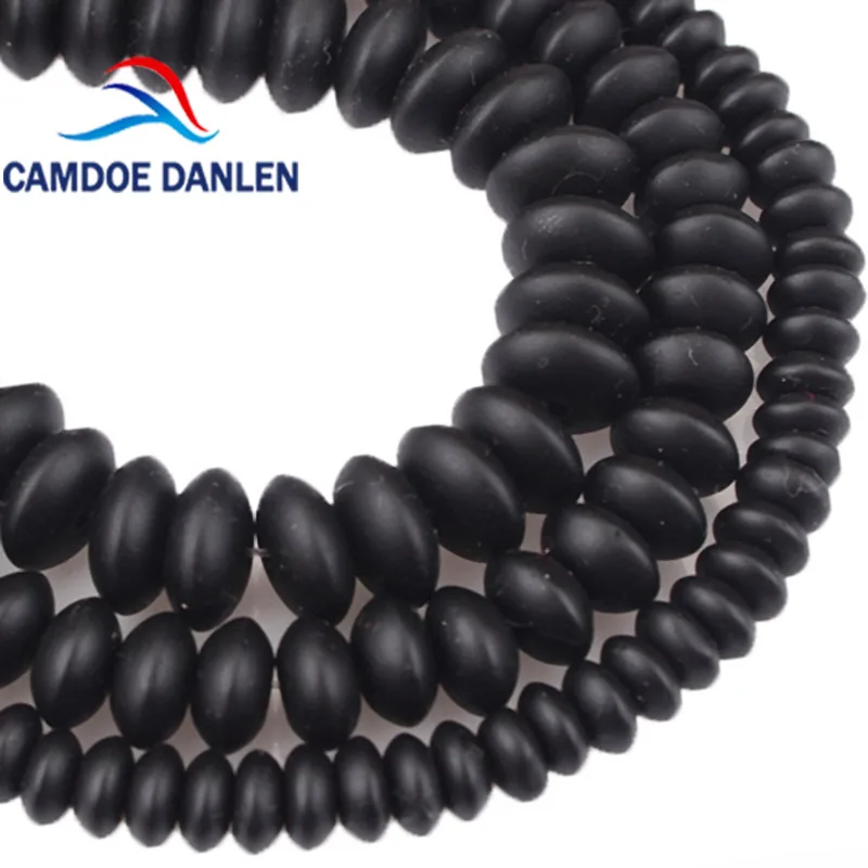 

Natural Matte Black Agate Spacer Beads Abacus Onyx Loose Rondelle Beads Bracelets Necklace Jewelry Making Accessories 6 8 10mm