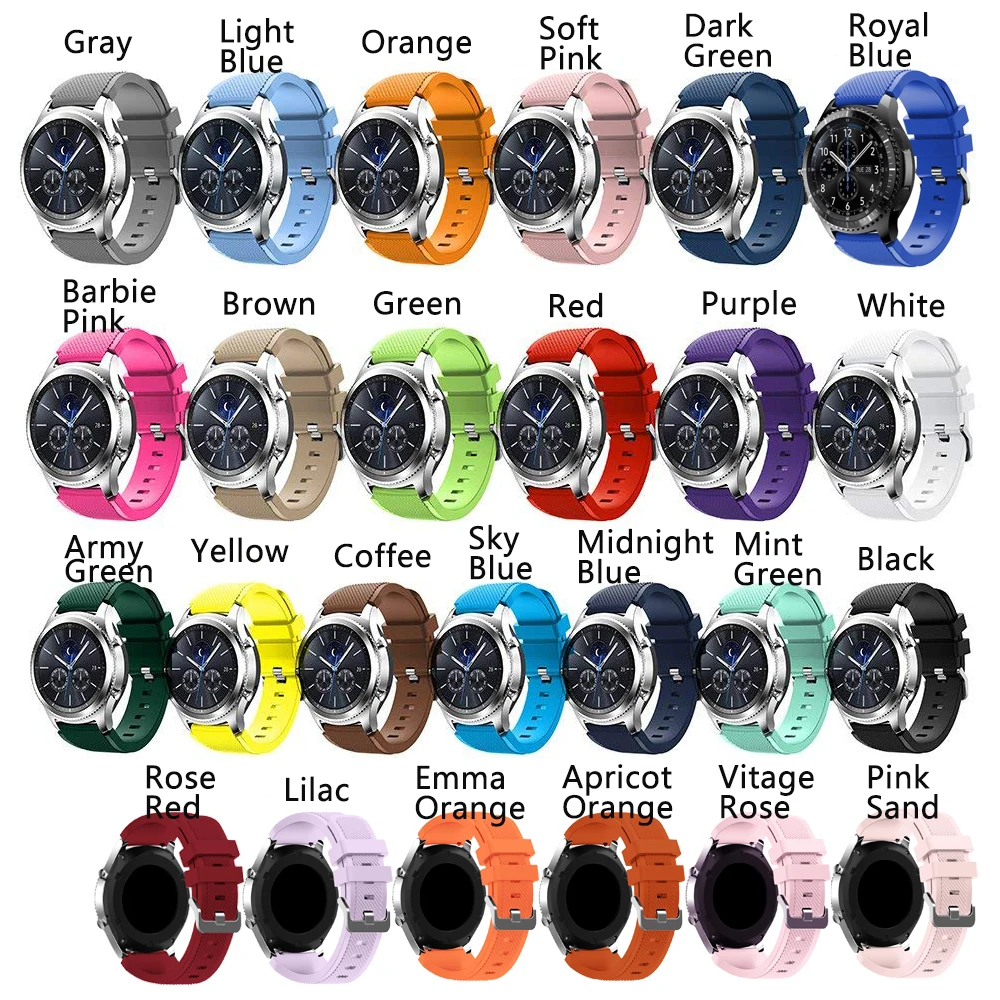 22 мм ремешок для часов Samsung Galaxy watch 46 42 active 2 Gear S3 Frontier huawei Watch gt спортивный браслет