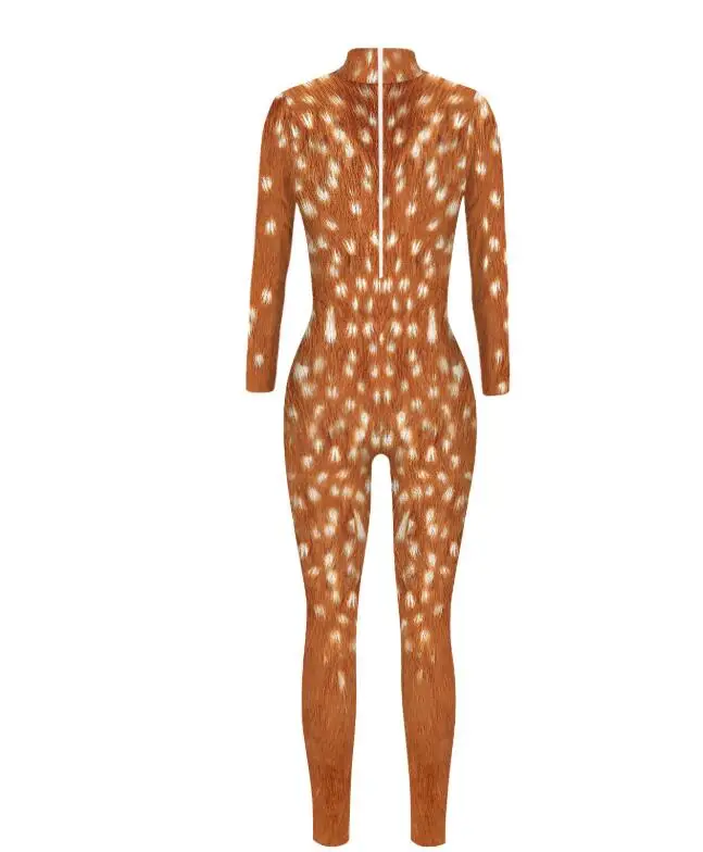 Halloween Cosplay Costumes Leopard 3D Printing Animal Zentai Snake Bodysuit Suit Jumpsuits