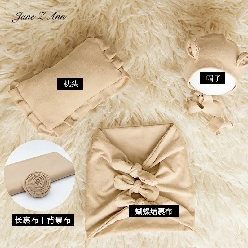 Джейн Z Ann новорожденный реквизит для фотосъемки Детская шапка-подушка обертывания фоновая Ткань аксессуары для студийной съемки - Цвет: camel